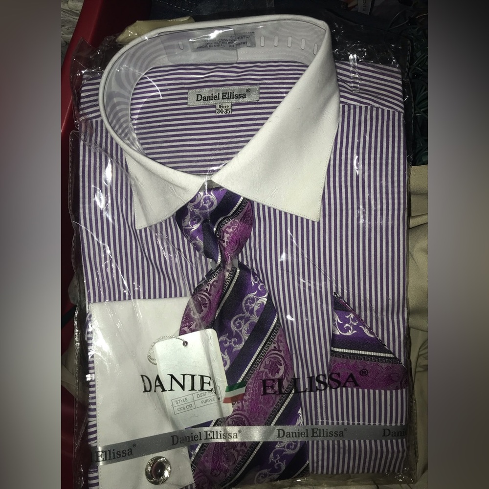 Daniel Ellissa Men's French Cuff Shirt Brand New 34/35